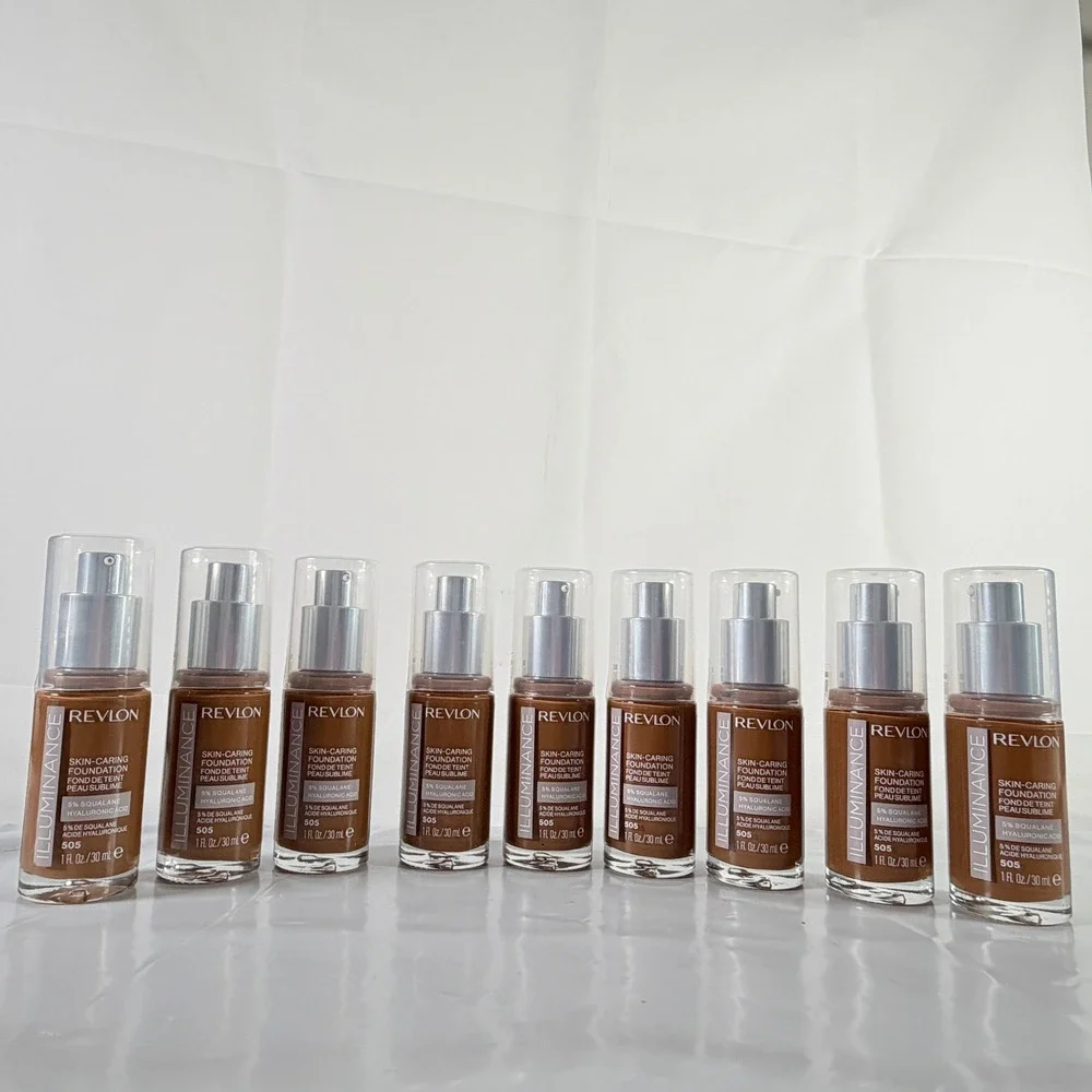 Lot of 9 Revlon Illuminance Skin-Caring Foundation 505 Rich Sand 1oz New